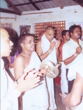 Devotees engaged in Sankirtan